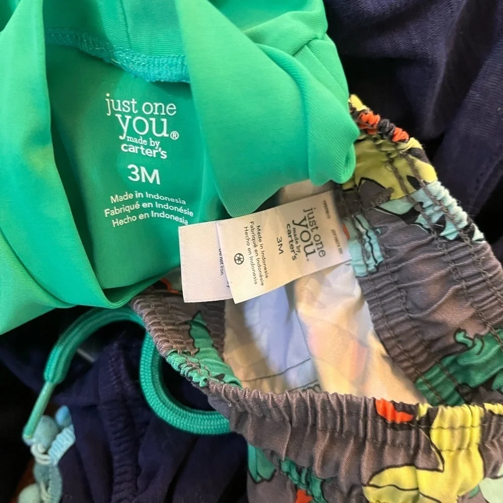 Baby boy 2 two piece Dino swim set 3 month rash guard trunks just one you carter